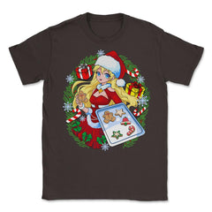 Anime Christmas Santa Girl with Xmas Cookies Cosplay Funny graphic - Brown