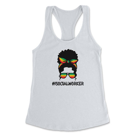 Social Worker Afro African Roots African American Woman graphic - White