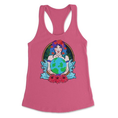 Mother Earth Guardian Holding the Planet Gift for Earth Day graphic - Hot Pink
