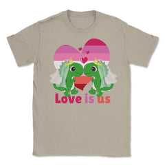 Love Is Us Kawaii Lesbian Dinosaurs Brides LGBTQ Pride graphic Unisex - Cream