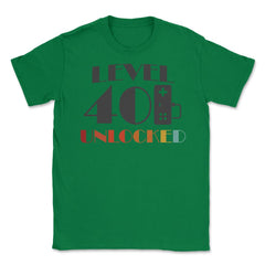 Funny 40th Birthday Gamer Level 40 Unlocked Vintage Style design - Green