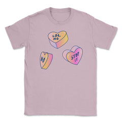 Candy In Hearts Form Negative Messages Funny Anti-V Day product - Light Pink