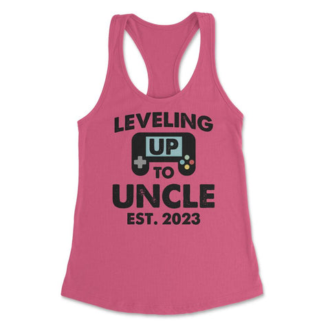 Funny Leveling Up To Uncle Gamer Vintage Retro Gaming graphic Women's - Hot Pink