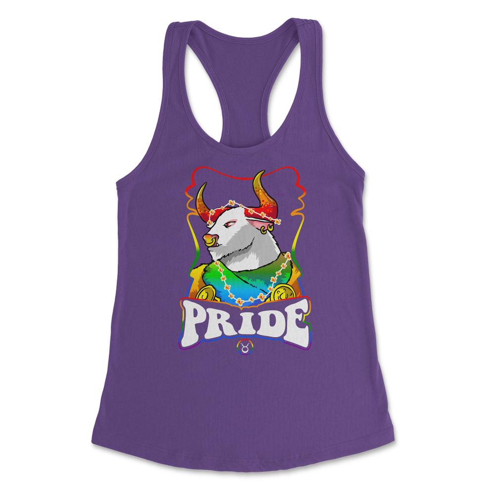 Gay Zodiac LGBTQ Zodiac Sign Taurus Rainbow Pride print Women's - Purple