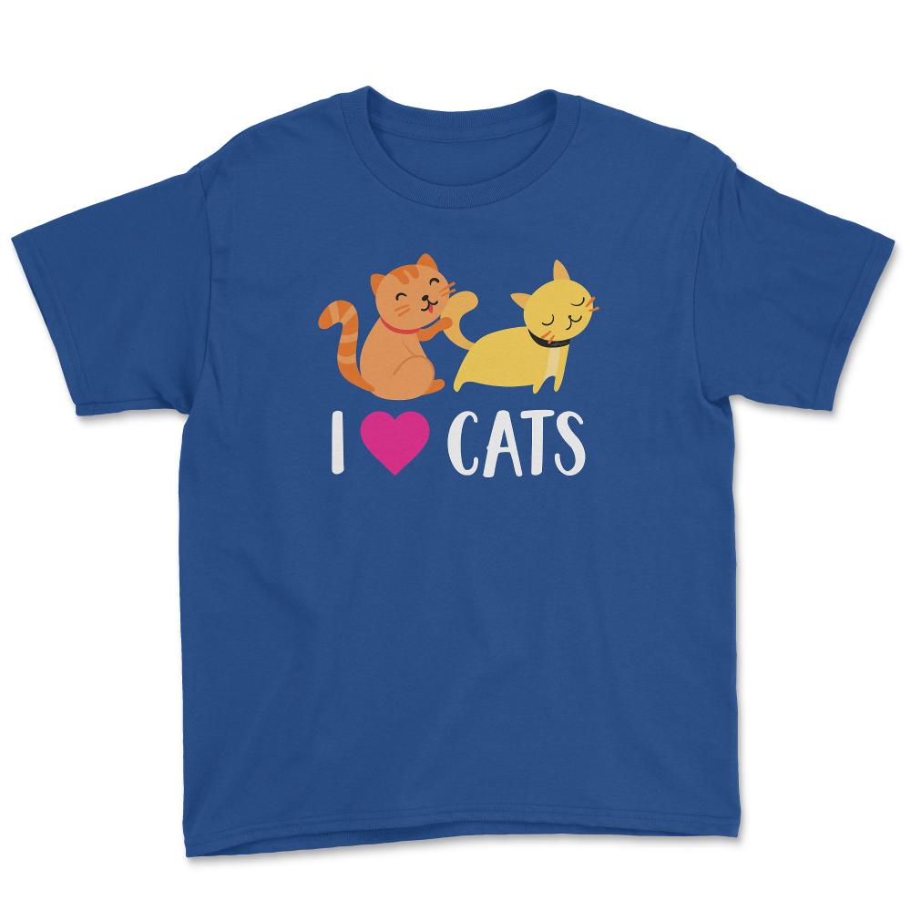 Funny I Love Cats Heart Cat Lover Pet Owner Cute Kitten product Youth - Royal Blue