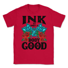Ink It Does a Body Good Vintage Old Style Tattoo design print Unisex - Red