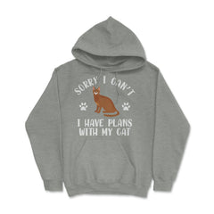 Funny Sorry I Can't I Have Plans With My Cat Pet Owner Gag design - Grey Heather