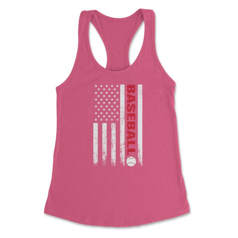 Baseball Distressed American Flag USA Coach-Athlete Sport graphic - Hot Pink