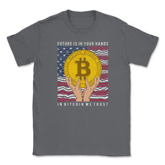Patriotic Bitcoin USA Flag Grunge Retro In Bitcoin We Trust graphic - Smoke Grey