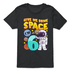 Science Birthday Astronaut & Planets Science 6th Birthday print - Premium Youth Tee - Black