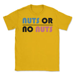Funny Nuts Or No Nuts Boy Or Girl Baby Gender Reveal Humor product - Gold