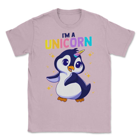 I'm a Unicorn Happy Penguin with Unicorn Horn Funny Kawaii design - Light Pink