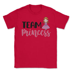 Funny Gender Reveal Announcement Team Princess Baby Girl graphic - Red