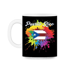 Puerto Rico Flag Pride Gay Color Splash graphic 11oz Mug