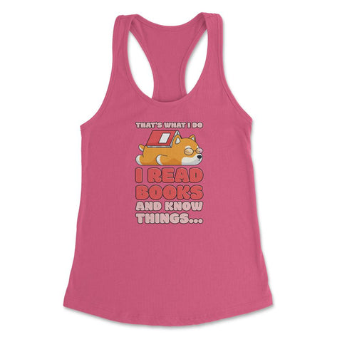 Book Lover Corgi I Read Books And I Know Things graphic Women's