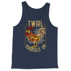 Steampunk Rooster Twirl Yourself Up Graphic graphic - Tank Top - Navy