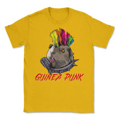 Punk Guinea Pig Guinea Punk for Cavy Lovers Gift  print Unisex T-Shirt - Gold