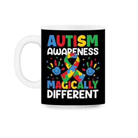 Autism Awareness Magically Different graphic 11oz Mug - Black on White