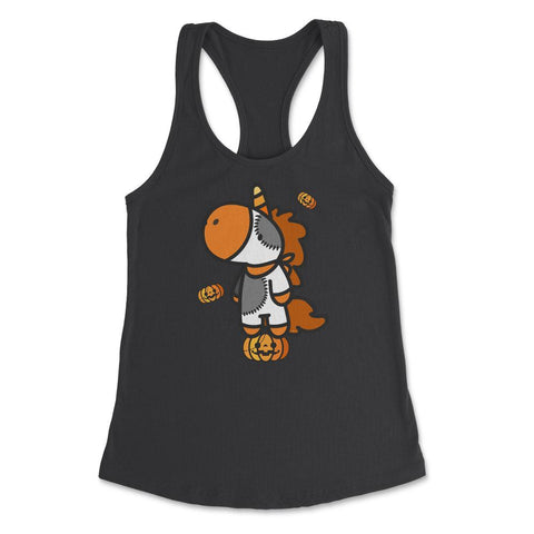 Halloween Unicorn with Pumpkins T Shirts Gifts Women's Racerback Tank