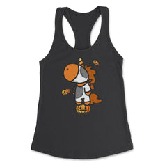 Halloween Unicorn with Pumpkins T Shirts Gifts Women's Racerback Tank