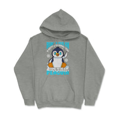 Time to Be a Penguin Happy Penguin with Snowflakes Kawaii print Hoodie - Grey Heather