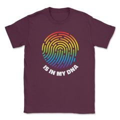 Is In My DNA Rainbow Flag Gay Pride Fingerprint Design product Unisex - Maroon