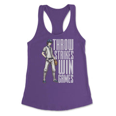 Pitcher Throw Strikes Win Games Baseball Player Pitcher product - Purple