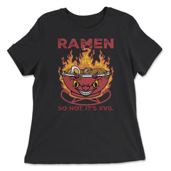 Devil Ramen Bowl Halloween Spicy Hot Graphic print - Women's Relaxed Tee - Black