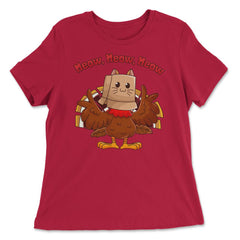 Thanksgiving Turkey Fake Cat Family Matching Costume product - Women's Relaxed Tee - Red