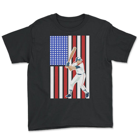 Funny Baseball Batter Hitter USA American Flag Patriotic product - Black