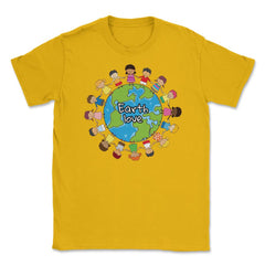 Happy Earth Day Children Around the World Gift for Earth Day print - Gold
