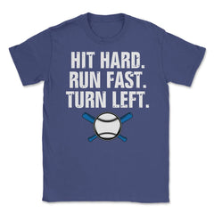 Funny Baseball Player Athlete Hit Hard Run Fast Turn Left design - Purple