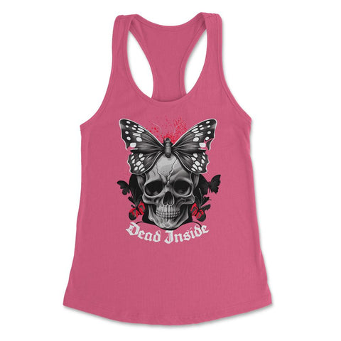 Floral Butterfly Skull Aesthetic Dead Inside Goth Skull product - Hot Pink