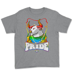 Gay Zodiac LGBTQ Zodiac Sign Taurus Rainbow Pride print Youth Tee - Grey Heather