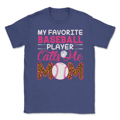 My Favorite Baseball Player Calls Me Mom Mama Mom Leopard print - Purple