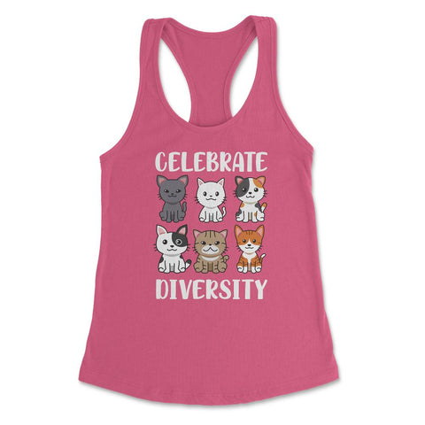 Funny Celebrate Diversity Cat Breeds Owner Of Cats Pets graphic - Hot Pink