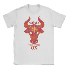 2021 Year of the Ox Watercolor Design Grunge Style graphic Unisex - White