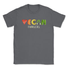 Vegan Fangirl Vegetable Lettering Cool Design print Unisex T-Shirt - Smoke Grey