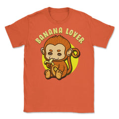 Banana Lover Monkey Eating a Banana Funny Humor Gift design Unisex - Orange