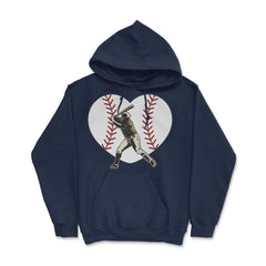 Baseball Heart Batter Hitter Baseball Player Fan Coach product Hoodie - Navy