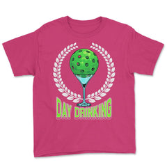 Pickleball Day Drinking Funny print Youth Tee - Heliconia