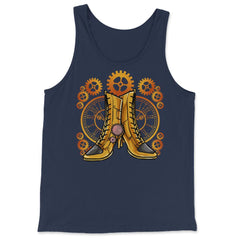 Steampunk Gears Female Boots - Unique Style For The Bold graphic - Tank Top - Navy