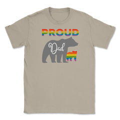Rainbow Pride Flag Bear Proud Dad and Gay Cub graphic Unisex T-Shirt - Cream