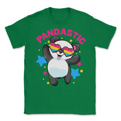 Pandastic Pansexual Pride Flag Rainbow Kawaii Panda print Unisex - Green