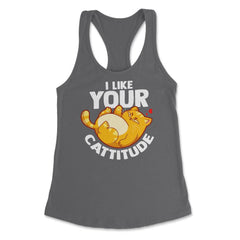 I Like your Cattitude Funny Cat Lover Positive Attitude Pun design - Dark Grey