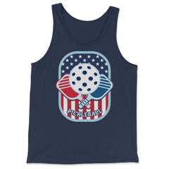 Pickleball 4th of July Freedom Patriotic Pickleball graphic - Tank Top - Navy