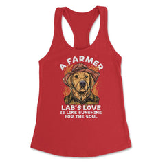 Labrador Farmer Lab’s Dog in Farmer Outfit Labrador design Women's - Red