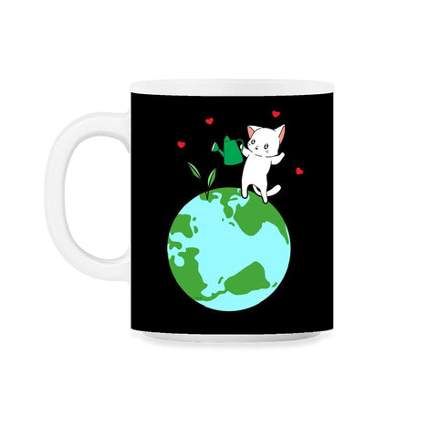 Plant a Tree Earth Day Cat Funny Cute Gift for Earth Day graphic 11oz