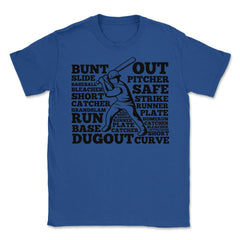 Funny Baseball Typography Player Batter Hitter Baseball Fan print - Royal Blue