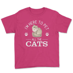 Funny I'm Here To Pet All The Cats Cute Cat Lover Pet Owner graphic - Heliconia